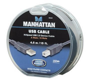 Cablu USB A male - B male Manhattan 390248 - Pret | Preturi Cablu USB A male - B male Manhattan 390248