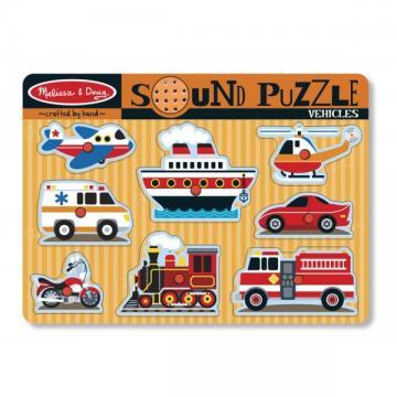 Melissa&amp;Doug - Puzzle cu sunete Vehicule - Pret | Preturi Melissa&amp;Doug - Puzzle cu sunete Vehicule