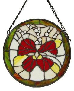 Pansy Circle, Stained Glass Panel - Pret | Preturi Pansy Circle, Stained Glass Panel