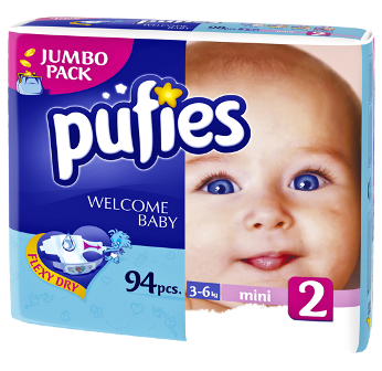 Pufies Mini nr.2 3-6 kg 94 buc - Pret | Preturi Pufies Mini nr.2 3-6 kg 94 buc