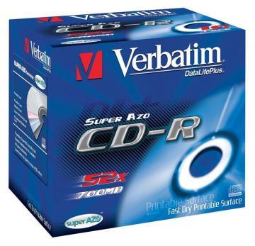 CD-R Verbatim 52x 700MB 80 min printabil 10 bucatii/jewel - Pret | Preturi CD-R Verbatim 52x 700MB 80 min printabil 10 bucatii/jewel