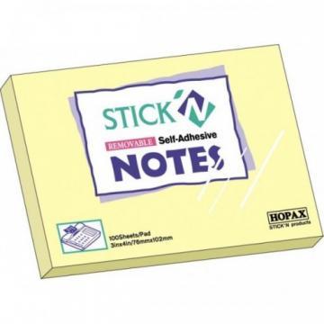 Stick notes 76 x 101 mm, 100 file, HOPAX - galben pastel - Pret | Preturi Stick notes 76 x 101 mm, 100 file, HOPAX - galben pastel