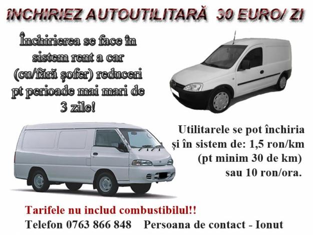 INCHIRIEZ AUTOUTILITARE LA 30 EURO/ZI - Pret | Preturi INCHIRIEZ AUTOUTILITARE LA 30 EURO/ZI