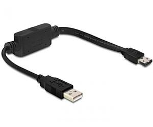 Adaptor USB 2.0 la eSATA, Delock 65221 - Pret | Preturi Adaptor USB 2.0 la eSATA, Delock 65221