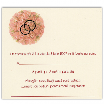 Card de confirmare buchet de trandafiri cu verighete - Pret | Preturi Card de confirmare buchet de trandafiri cu verighete