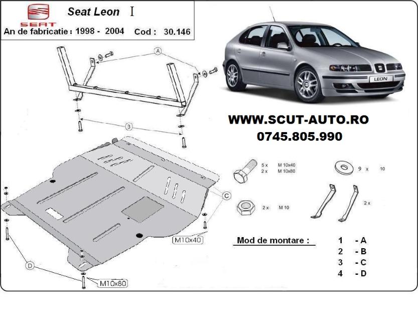 Scut motor metalic Seat Leon - Pret | Preturi Scut motor metalic Seat Leon