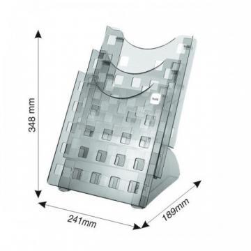 Dysplay modular pentru birou, 3 x A4, HELIT - transparent fumuriu - Pret | Preturi Dysplay modular pentru birou, 3 x A4, HELIT - transparent fumuriu