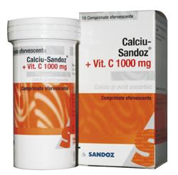Calcium Sandoz cu Vit. C 1000 mg *10 comprimate efervescente - Pret | Preturi Calcium Sandoz cu Vit. C 1000 mg *10 comprimate efervescente