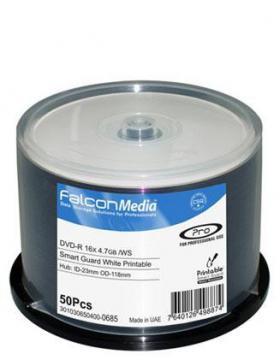 Falcon Media Pro DVD-16X SMART GUARD - alb LUCIOS printabil inkjet rezistent la apa - Pret | Preturi Falcon Media Pro DVD-16X SMART GUARD - alb LUCIOS printabil inkjet rezistent la apa