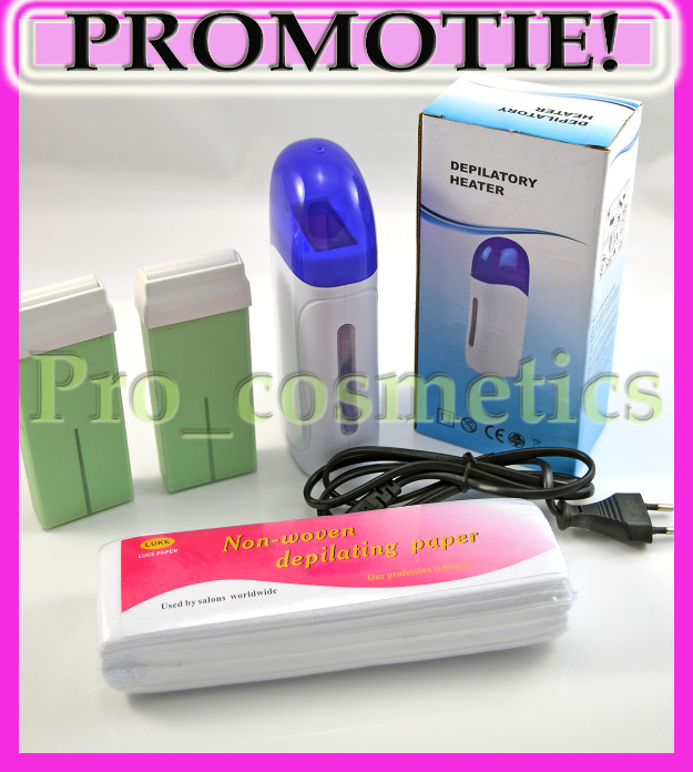 Kit epilare cu ceara + 2 rezerve + 100 benzi epilat incalzitor ceara epilator - Pret | Preturi Kit epilare cu ceara + 2 rezerve + 100 benzi epilat incalzitor ceara epilator