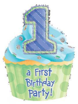 8 Invitatii JUMBO deluxe decupate cu plicuri FIRST BIRTHDAY BLUE PARTY 20.3x15.2cm - Pret | Preturi 8 Invitatii JUMBO deluxe decupate cu plicuri FIRST BIRTHDAY BLUE PARTY 20.3x15.2cm