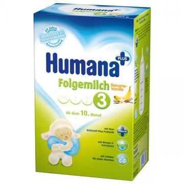 Humana 3 Lapte Prebiotic cu Banane si Vanilie (de la 10 luni) 500gr - Pret | Preturi Humana 3 Lapte Prebiotic cu Banane si Vanilie (de la 10 luni) 500gr