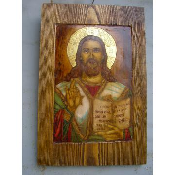 Icoana pictata pe lemn vechi Iisus - Pret | Preturi Icoana pictata pe lemn vechi Iisus