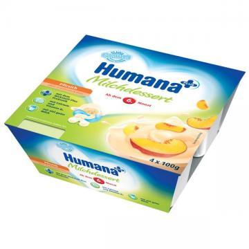 Humana Desert Iaurt Piersici (de la 6 luni) 4buc *100gr - Pret | Preturi Humana Desert Iaurt Piersici (de la 6 luni) 4buc *100gr