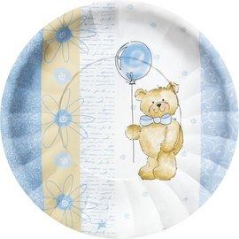 10 farfurii botez cu diametru 23cm Teddy Bear Blue - Pret | Preturi 10 farfurii botez cu diametru 23cm Teddy Bear Blue