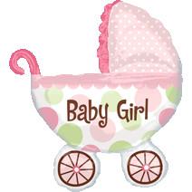 Balon folie metalizata forma CARUCIOR BABY GIRL 71cm x 79cm - Pret | Preturi Balon folie metalizata forma CARUCIOR BABY GIRL 71cm x 79cm