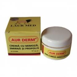 Aur Derm Crema Mimoza, Smirna si Propolis 30ml - Pret | Preturi Aur Derm Crema Mimoza, Smirna si Propolis 30ml