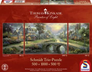 Puzzle Schmidt 1000 Thomas Kinkade : Trio Puzzle / Sunset - Pret | Preturi Puzzle Schmidt 1000 Thomas Kinkade : Trio Puzzle / Sunset