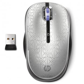 Mouse wireless optic, 1750cpi, scroll 4D, argintiu, USB, HP, WE790AA - Pret | Preturi Mouse wireless optic, 1750cpi, scroll 4D, argintiu, USB, HP, WE790AA
