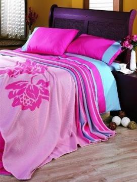 Set paturi tricotate Kristal V20 roz 2 persoane - Pret | Preturi Set paturi tricotate Kristal V20 roz 2 persoane