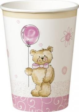 10 pahare carton TEDDY BEAR PINK - Pret | Preturi 10 pahare carton TEDDY BEAR PINK