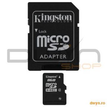 Kingston 8GB microSDHC Class 4 Flash Card - Pret | Preturi Kingston 8GB microSDHC Class 4 Flash Card