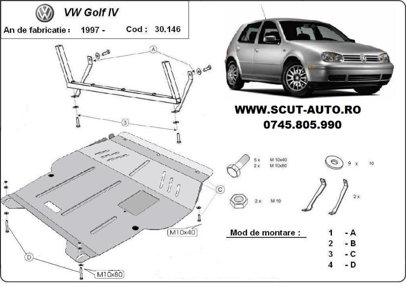 Scut auto metalic Vw Golf 4 - Pret | Preturi Scut auto metalic Vw Golf 4