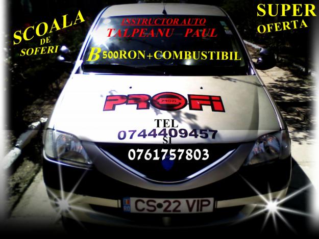 SCOALA DE SOFERI: SUPER OFERTA IN RESITA CATEGORIA: B=500RON+COMBUSTIBIL - Pret | Preturi SCOALA DE SOFERI: SUPER OFERTA IN RESITA CATEGORIA: B=500RON+COMBUSTIBIL