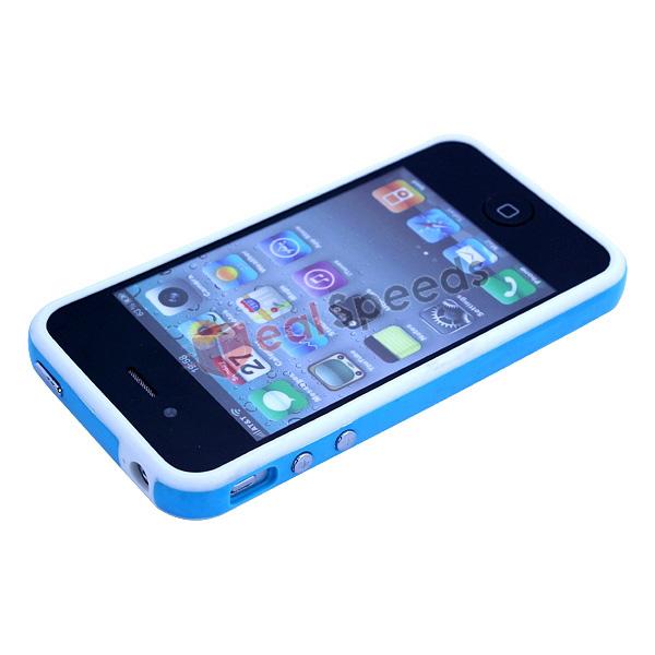 Bumper protectie pentru iPhone 4S iPhone 4 White+Baby Blue+White - Pret | Preturi Bumper protectie pentru iPhone 4S iPhone 4 White+Baby Blue+White