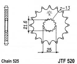 JTF520 - pinion JT Sprockets - 16 dinti - Pret | Preturi JTF520 - pinion JT Sprockets - 16 dinti