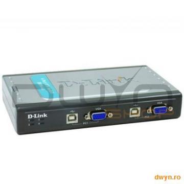 D-Link, Switch KVM cu 4 porturi Video + USB, 2 cabluri incluse - Pret | Preturi D-Link, Switch KVM cu 4 porturi Video + USB, 2 cabluri incluse