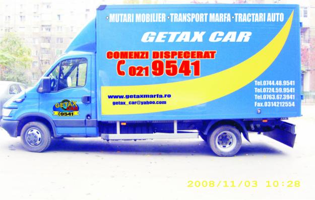 TAXI GETAX TRANSPORT MARFA COMENZI TEL 021 9541 - Pret | Preturi TAXI GETAX TRANSPORT MARFA COMENZI TEL 021 9541