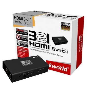 Switch HDMI KWorld 3-1 HDCP - KW-HDMI 321 - Pret | Preturi Switch HDMI KWorld 3-1 HDCP - KW-HDMI 321