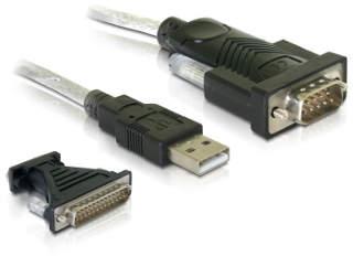 Adaptor USB 2.0 la Serial DB9 - DB25, Delock 61308 - Pret | Preturi Adaptor USB 2.0 la Serial DB9 - DB25, Delock 61308
