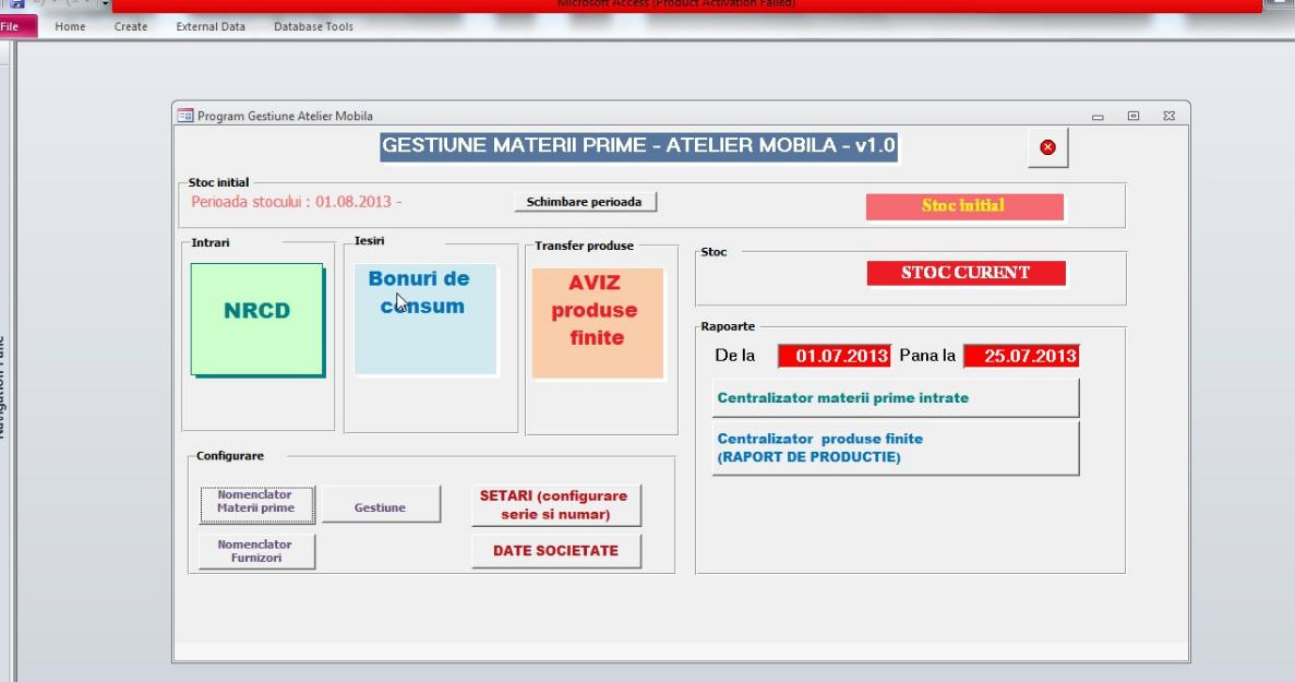 Program gestiune stocuri materii prime - ATELIER MOBILA - Pret | Preturi Program gestiune stocuri materii prime - ATELIER MOBILA