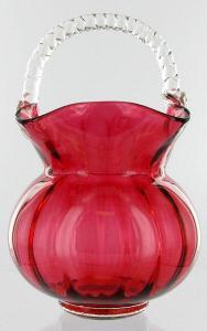 Cranberry Glass Basket - Pret | Preturi Cranberry Glass Basket