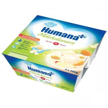 Humana Desert Iaurt Mere si Caise (de la 6 luni) 4buc *100gr - Pret | Preturi Humana Desert Iaurt Mere si Caise (de la 6 luni) 4buc *100gr