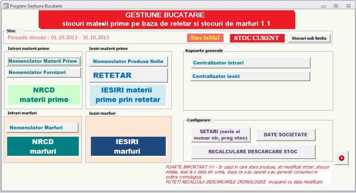 Program gestiune stocuri de materii prime cu retetar si marfuri - Bucatarie -Brutarie-Bar - Pret | Preturi Program gestiune stocuri de materii prime cu retetar si marfuri - Bucatarie -Brutarie-Bar