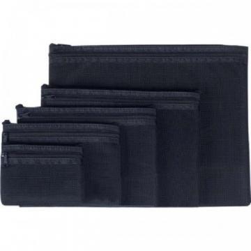 Buzunar buretat A4, cu fermoar textil negru, EXITON - Pret | Preturi Buzunar buretat A4, cu fermoar textil negru, EXITON