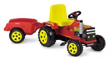 Tractor cu pedale si remorca FARMER Red - Pret | Preturi Tractor cu pedale si remorca FARMER Red