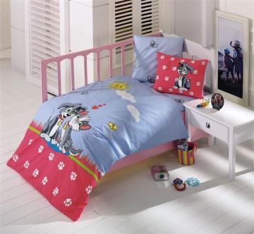 Set de lenjerie de pat pentru bebelusi Kristal Ducky Pati albastru - Pret | Preturi Set de lenjerie de pat pentru bebelusi Kristal Ducky Pati albastru