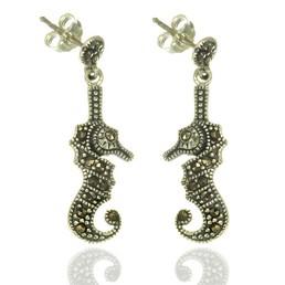 Cercei din argint cu marcasite calut de mare - Pret | Preturi Cercei din argint cu marcasite calut de mare