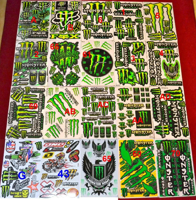 Monster Fox Rokstar Kawasaki Alpinestars Redbull Stikere - Pret | Preturi Monster Fox Rokstar Kawasaki Alpinestars Redbull Stikere