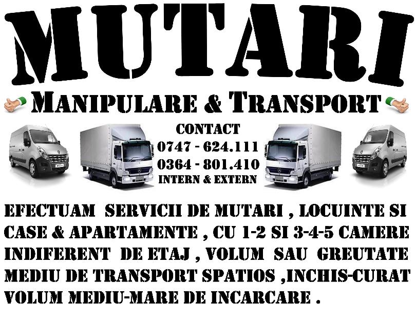 Servicii de mutari & transport - intern & extern - Pret | Preturi Servicii de mutari & transport - intern & extern