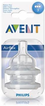 Tetina Airflex 3 orificii x 2 - Pret | Preturi Tetina Airflex 3 orificii x 2