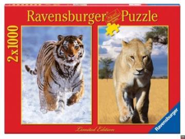 Puzzle Ravensburger 2 * 1000 - Feline - Pret | Preturi Puzzle Ravensburger 2 * 1000 - Feline