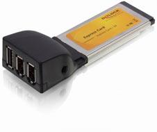 Placa ExpressCard Delock la 1x USB 2.0 - 2 x FireWire A, 61389 - Pret | Preturi Placa ExpressCard Delock la 1x USB 2.0 - 2 x FireWire A, 61389