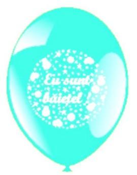 10 Baloane botez BLEU 30cm imprimate EU SUNT BAIETEL - Pret | Preturi 10 Baloane botez BLEU 30cm imprimate EU SUNT BAIETEL