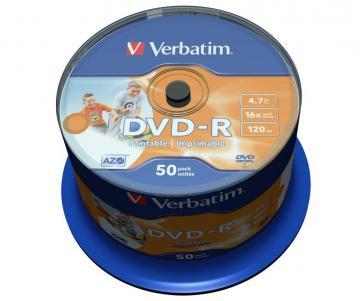 VERBATIM DVD-R 16x, 4.7GB, printabil, no ID, spindle 50 bucati (43533) - Pret | Preturi VERBATIM DVD-R 16x, 4.7GB, printabil, no ID, spindle 50 bucati (43533)