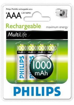 Philips acumulatori Multi Life HR03 (AAA), 1000 mAh, 4 bucati/blister - Pret | Preturi Philips acumulatori Multi Life HR03 (AAA), 1000 mAh, 4 bucati/blister